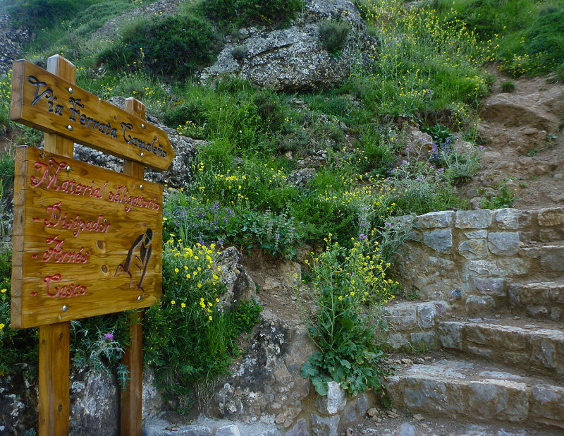 Einstieg Klettersteig in Mogrovejo, Kantabrien