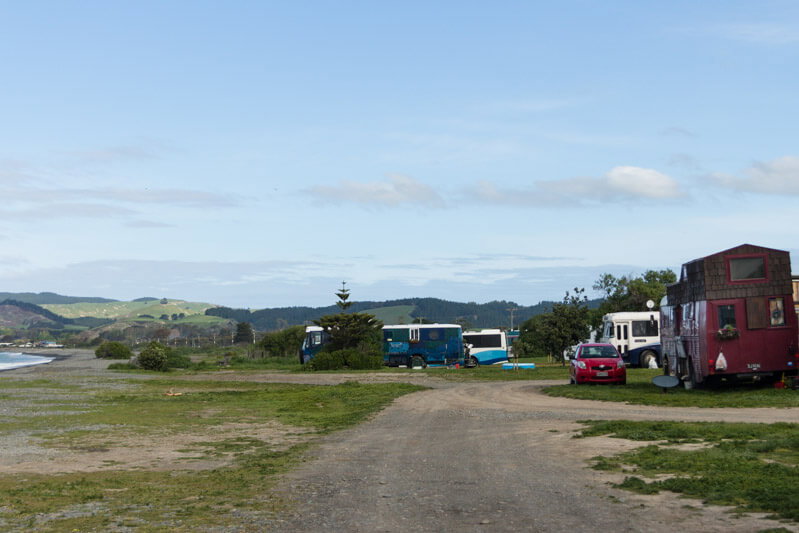 Freedom Camping auf der Haumoana Domain in Neuseeland