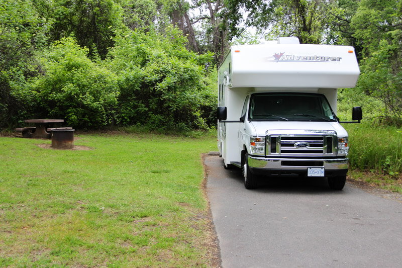 Mit dem Wohnmobil auf einem staatlichem Campingplatz in den USA