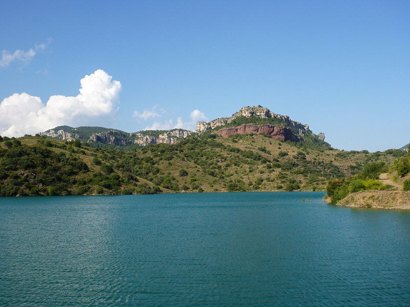 Blick hinauf nach Siurana, Katalonien, Spanien