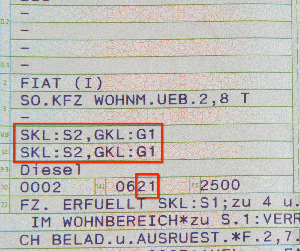 Zulassungsbescheinigung Wohnmobil