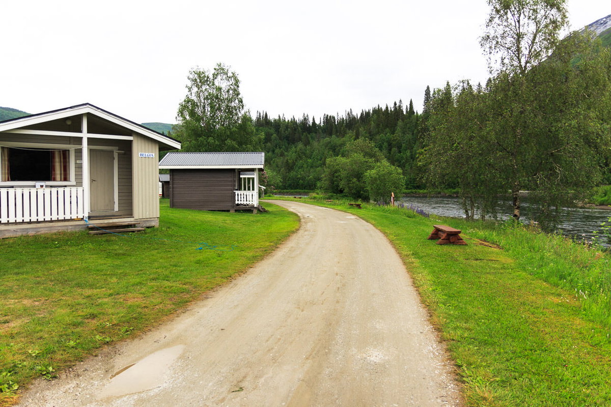 Campinghütten auf einem Campingplatz in Norwegen
