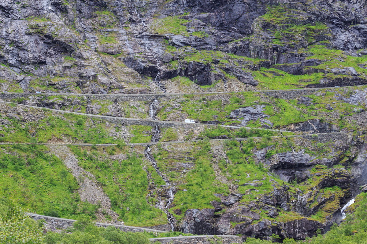 Blick auf den Trollstigen in Norwegen