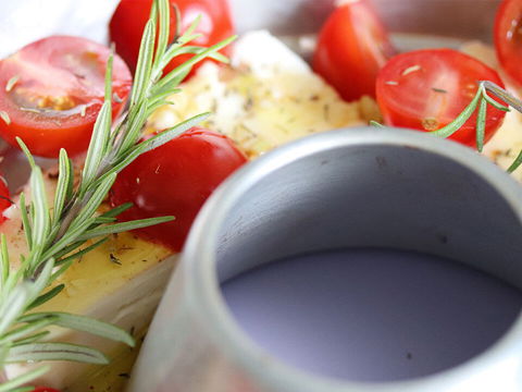 Überbackener Schafskäse mit Tomaten