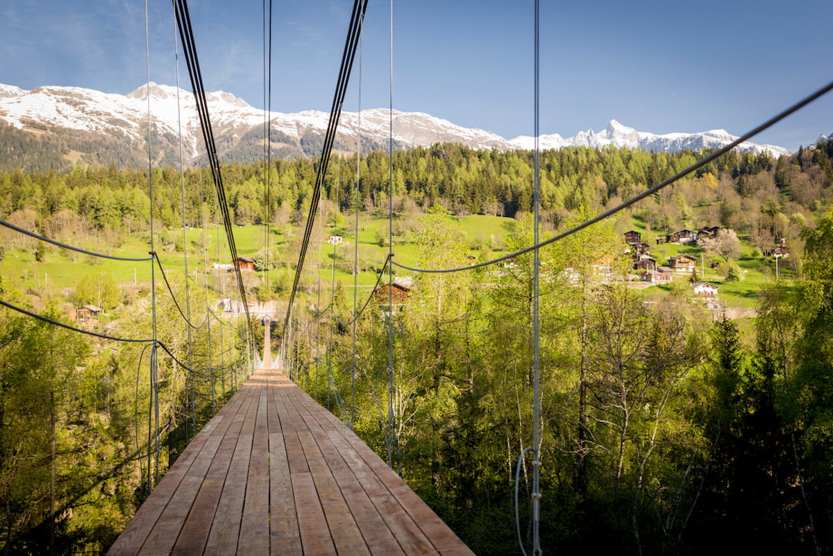 Blick auf die Goms Bridge