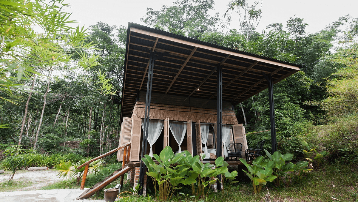 Blick auf das Luxus Glamping Camp The Sticks in Malaysia