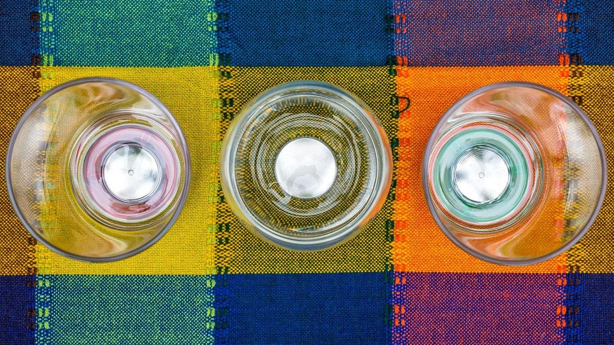 Blick von oben in Glaeser mit Magnetboden