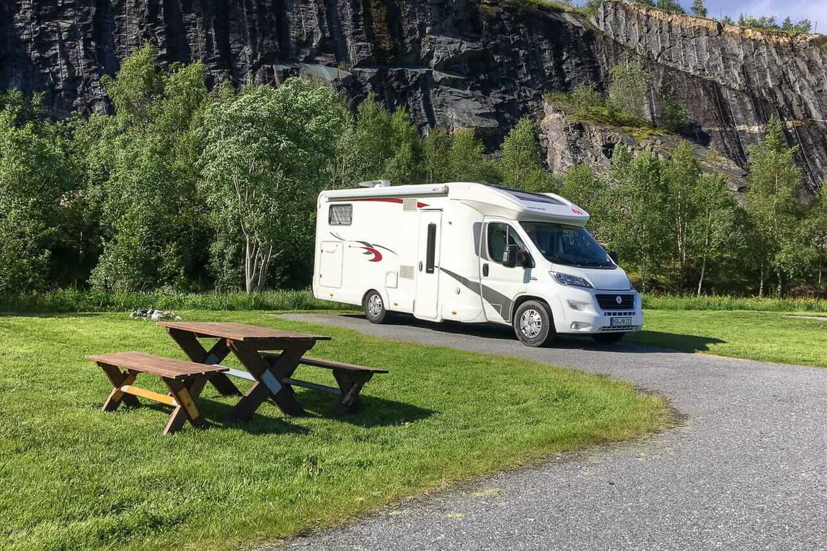 Ein kostenloser Stellplatz zum Wildcampen in Norwegen
