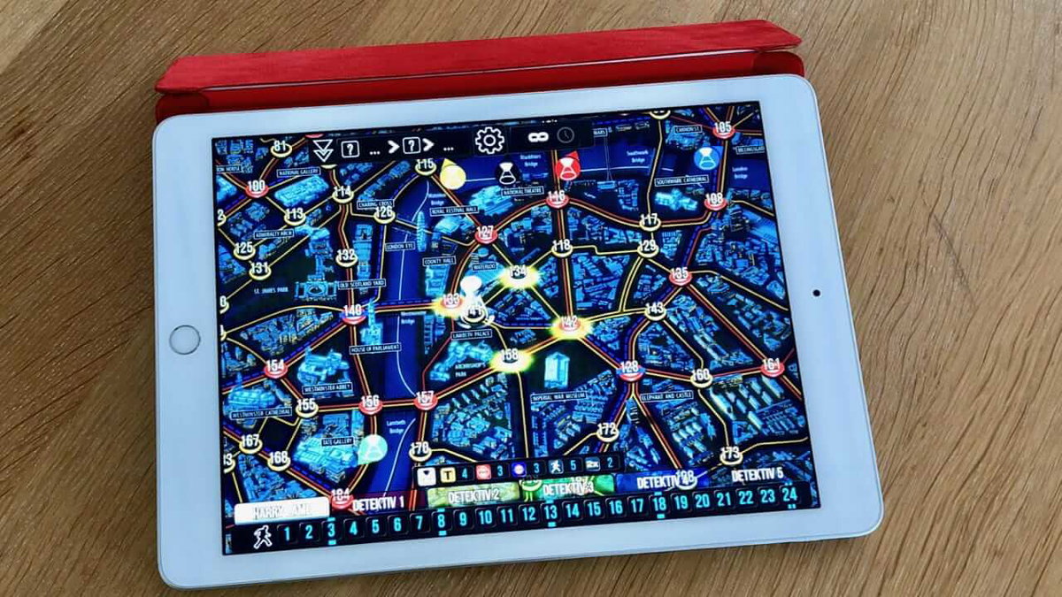 Scotland Yard auf dem Tablet ist ein unterhaltsames Spiel fuer unterwegs