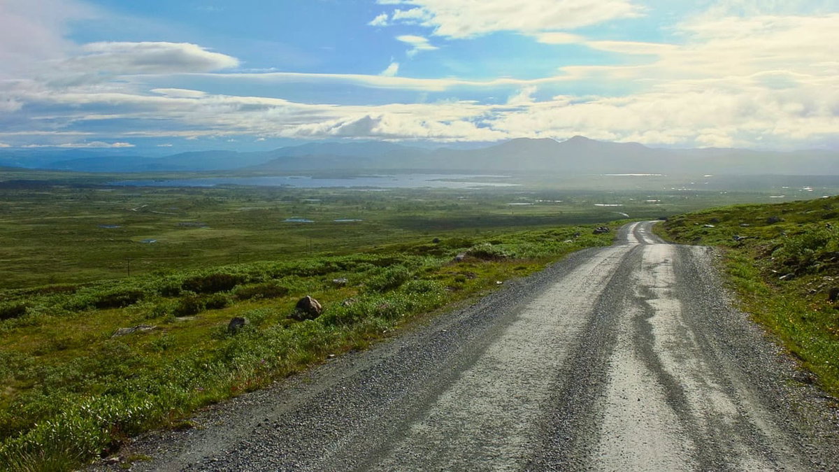Eine Strasse im Camping Reiseziel Norwegen