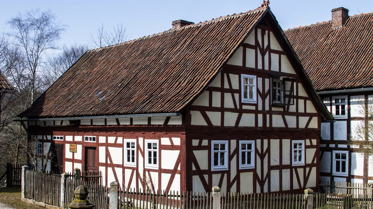 Ein Gebaeuder des Museumsdorfs in Rhoen