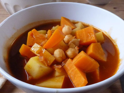 Kichererbsensuppe mit Süßkartoffeln