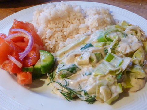 Cremiges Lauchgemüse