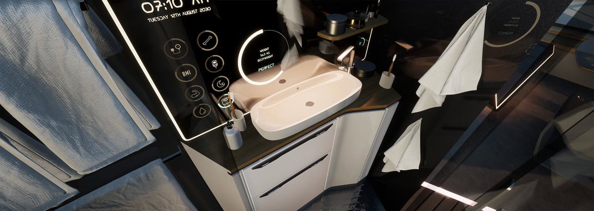 Badezimmer als Wellnessort im Wohnmobil bei Hymer