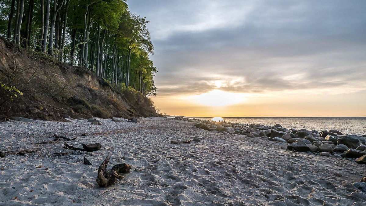 Sonnenuntergang beim Camping an der Ostsee