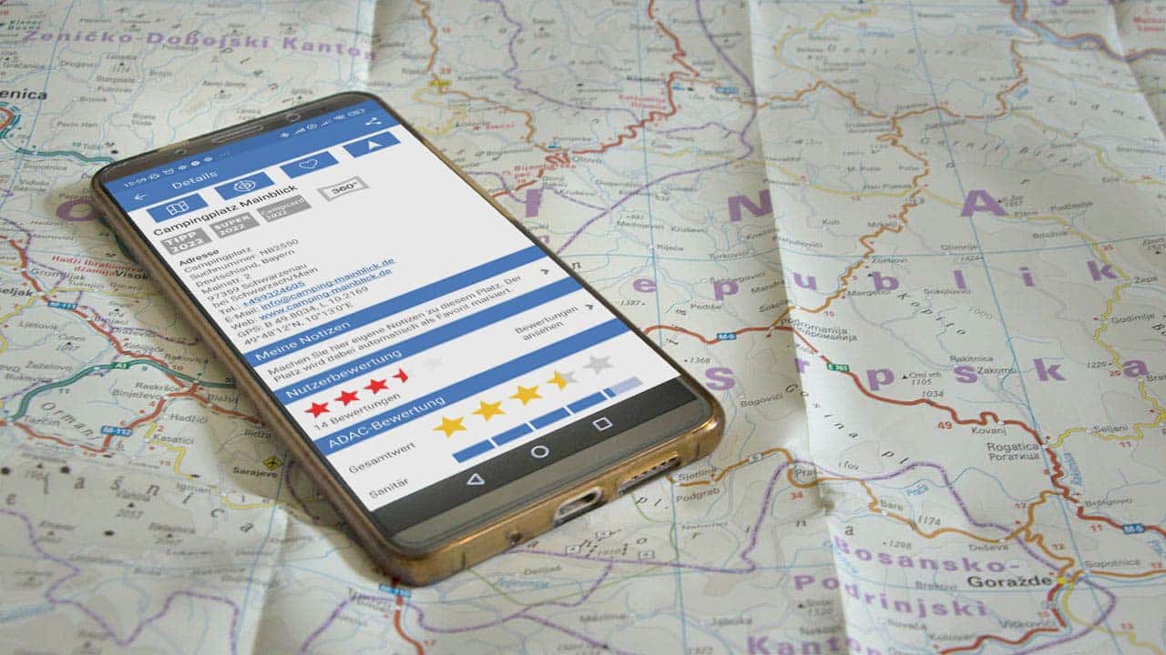 Campingplätze finden leicht gemacht: Die ADAC Camping- und Stellplatzführer App 2022 im Test