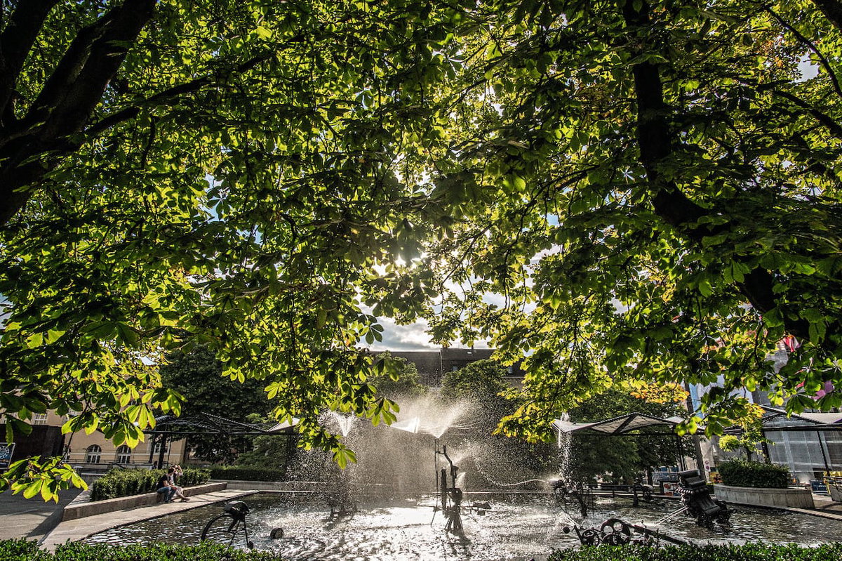 Besuch des Tinguely Brunnen beim Camping am Oberrhein