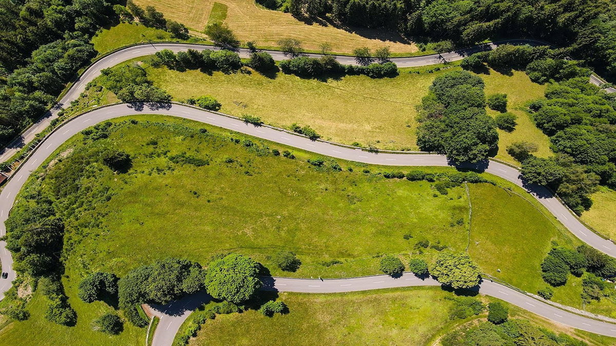 Blick auf eine Strasse im Schwarzwald
