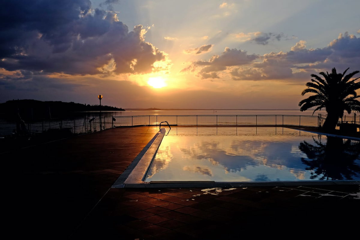 Sonnenuntgang auf Italienreise am Lago Trasimeno