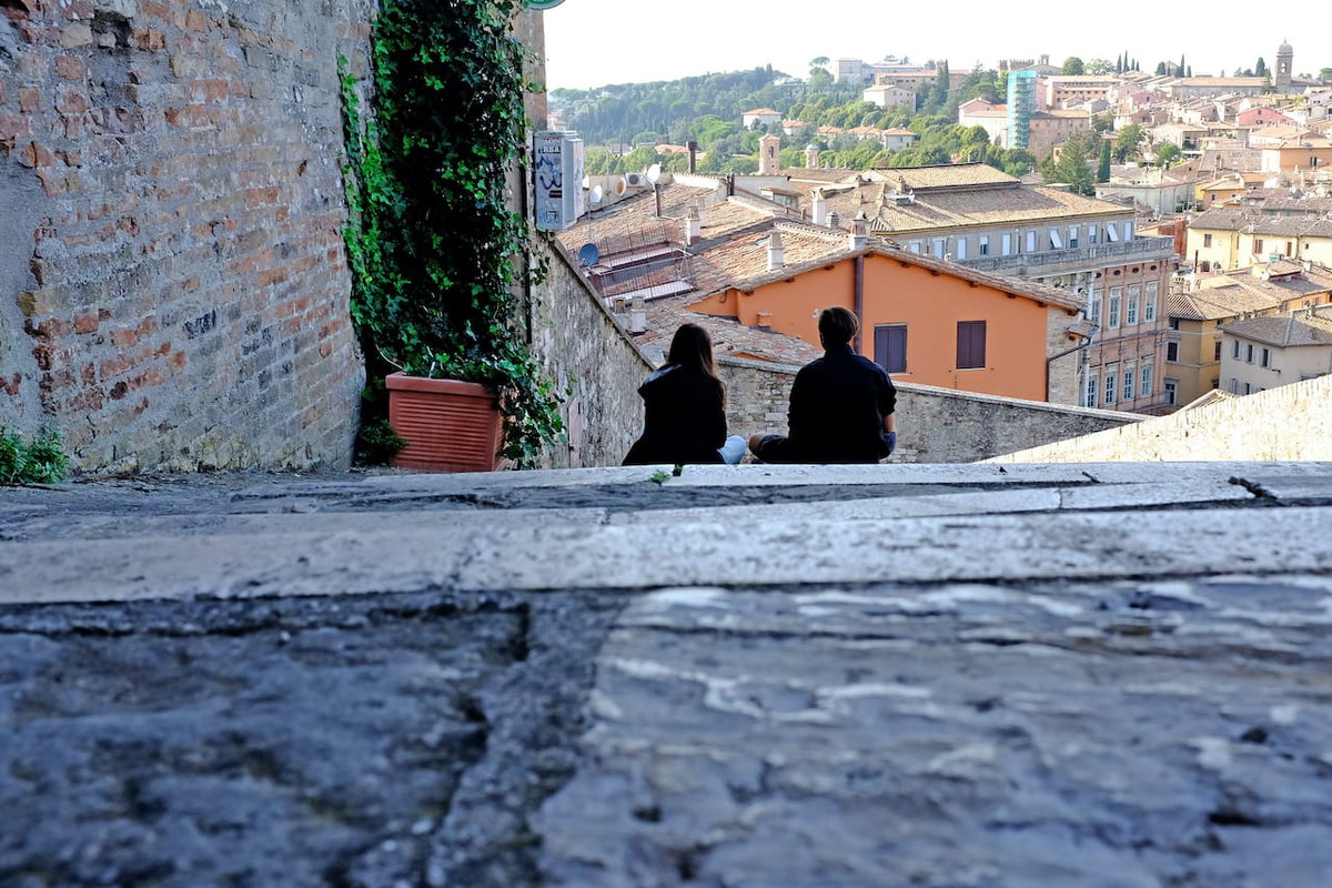 Schöner Platz in Perugia im Italienurlaub