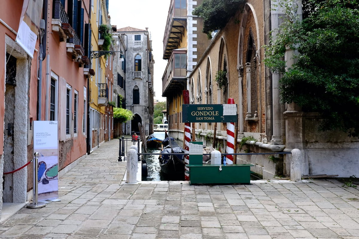 Gondelstation in Venedig auf Italienreise