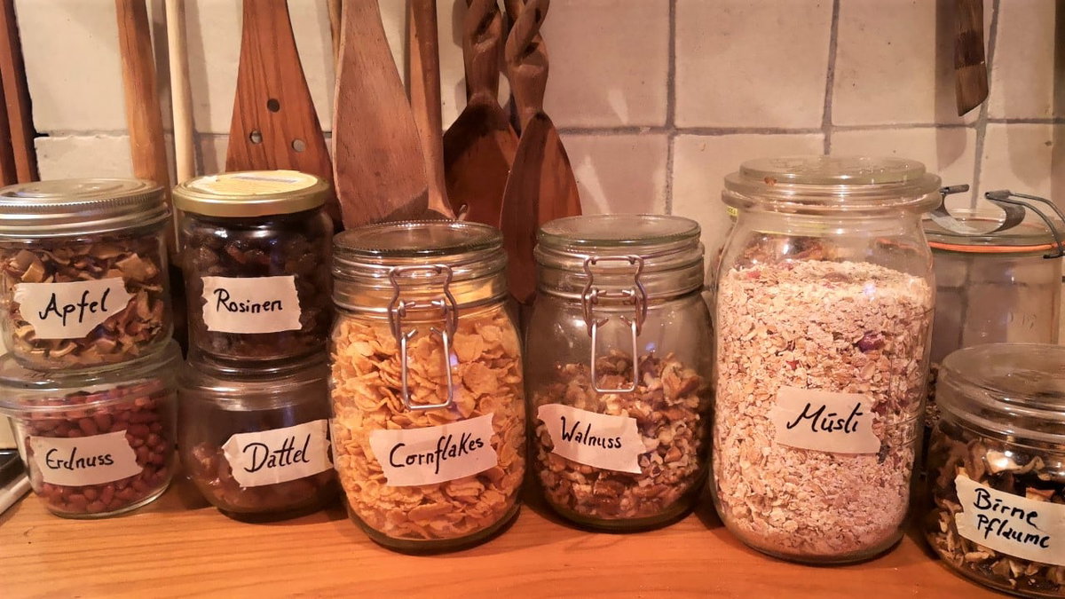 Lagerung von Zutaten für Camping Essen