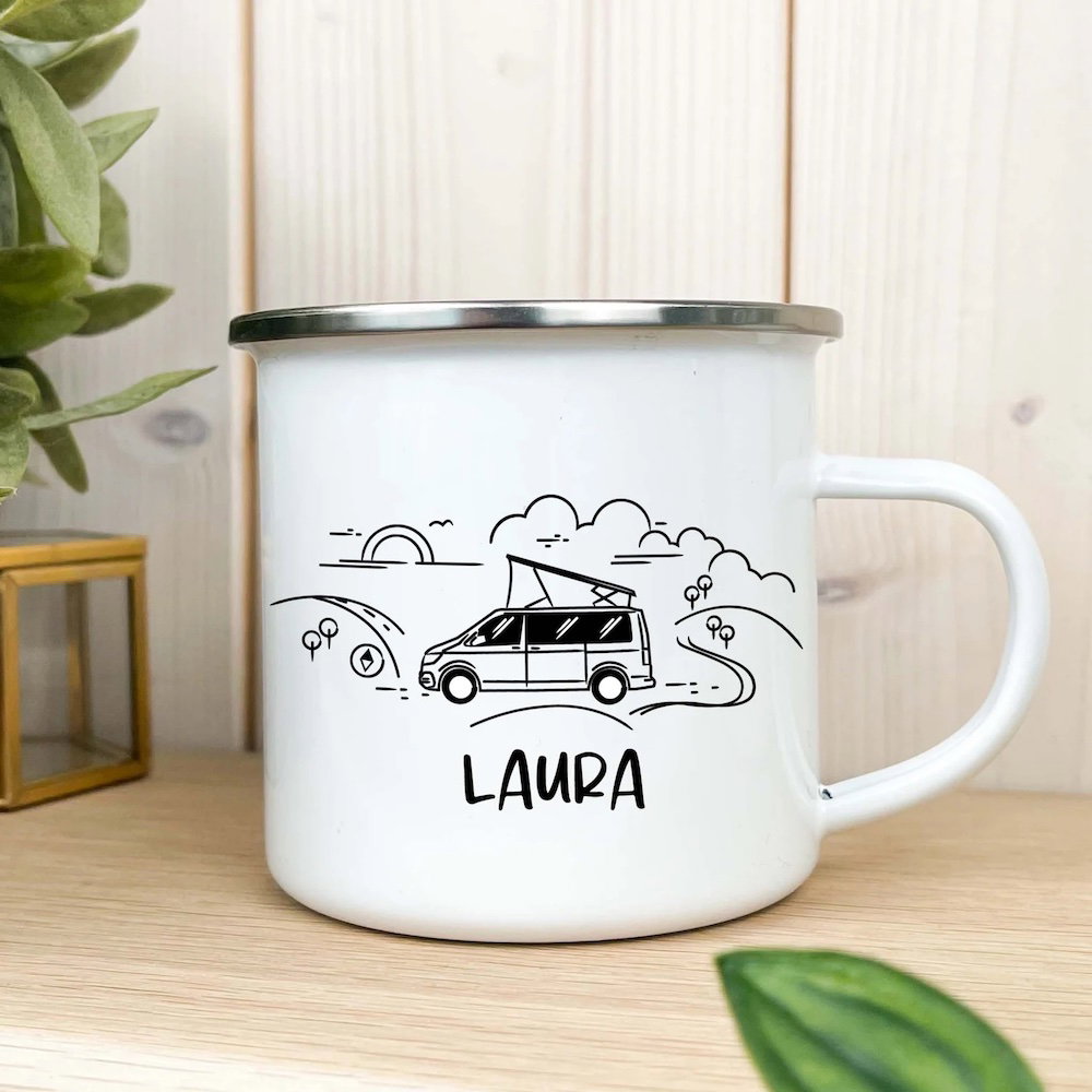 Emailletasse als Geschenk für Camper von CamperVanStore bei etsy
