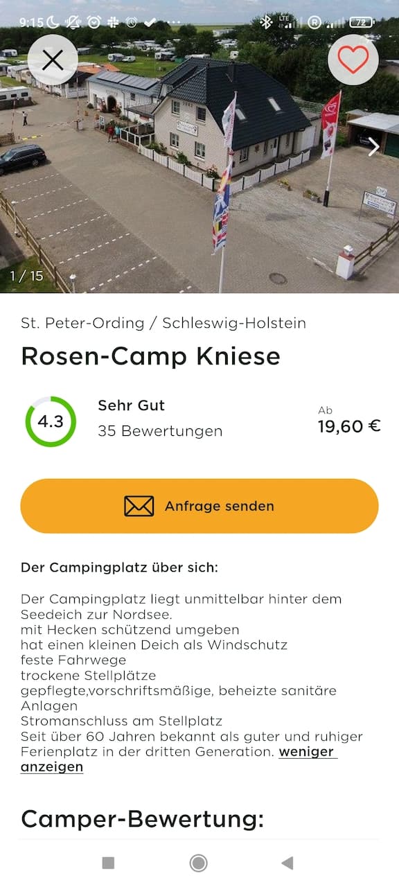 Camping Apps camping.info Campingplatz Profil