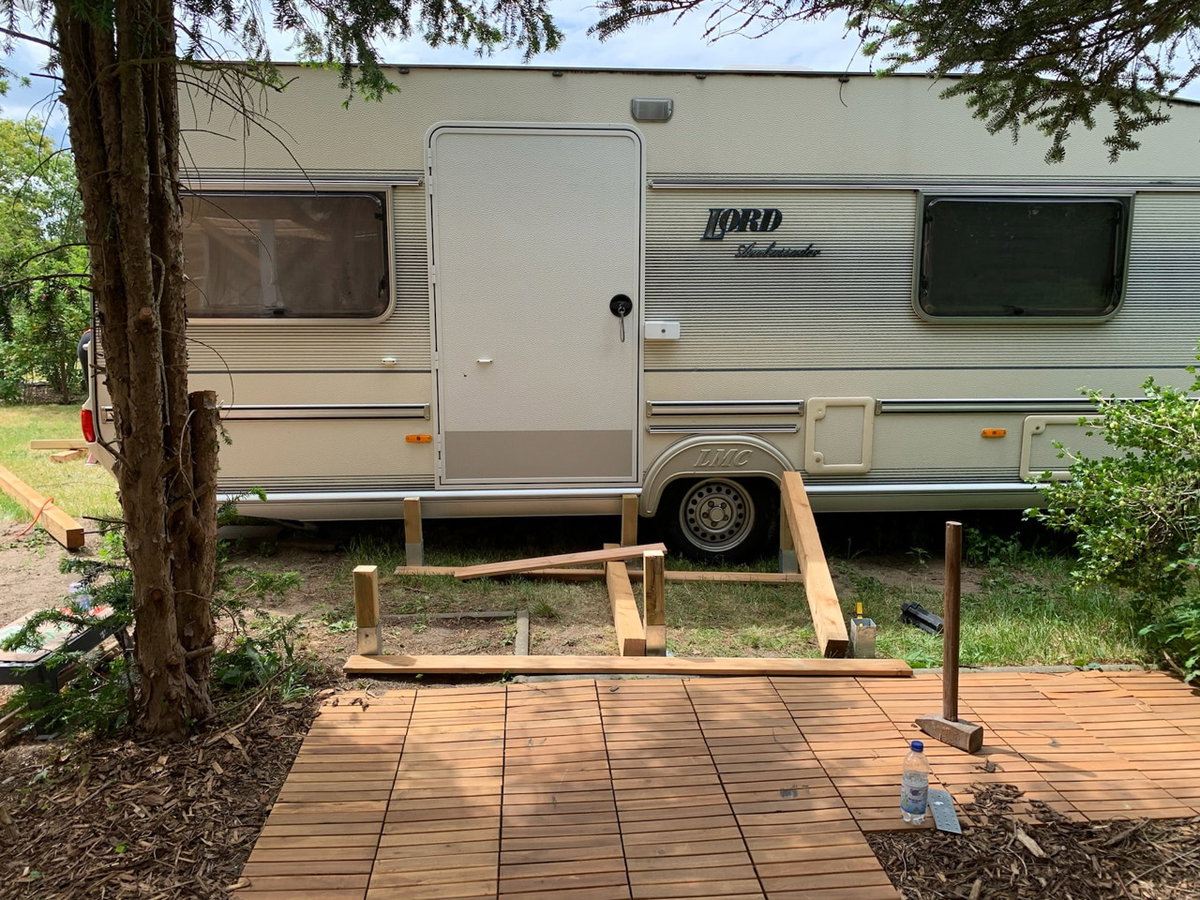 Rampe am Wohnwagen