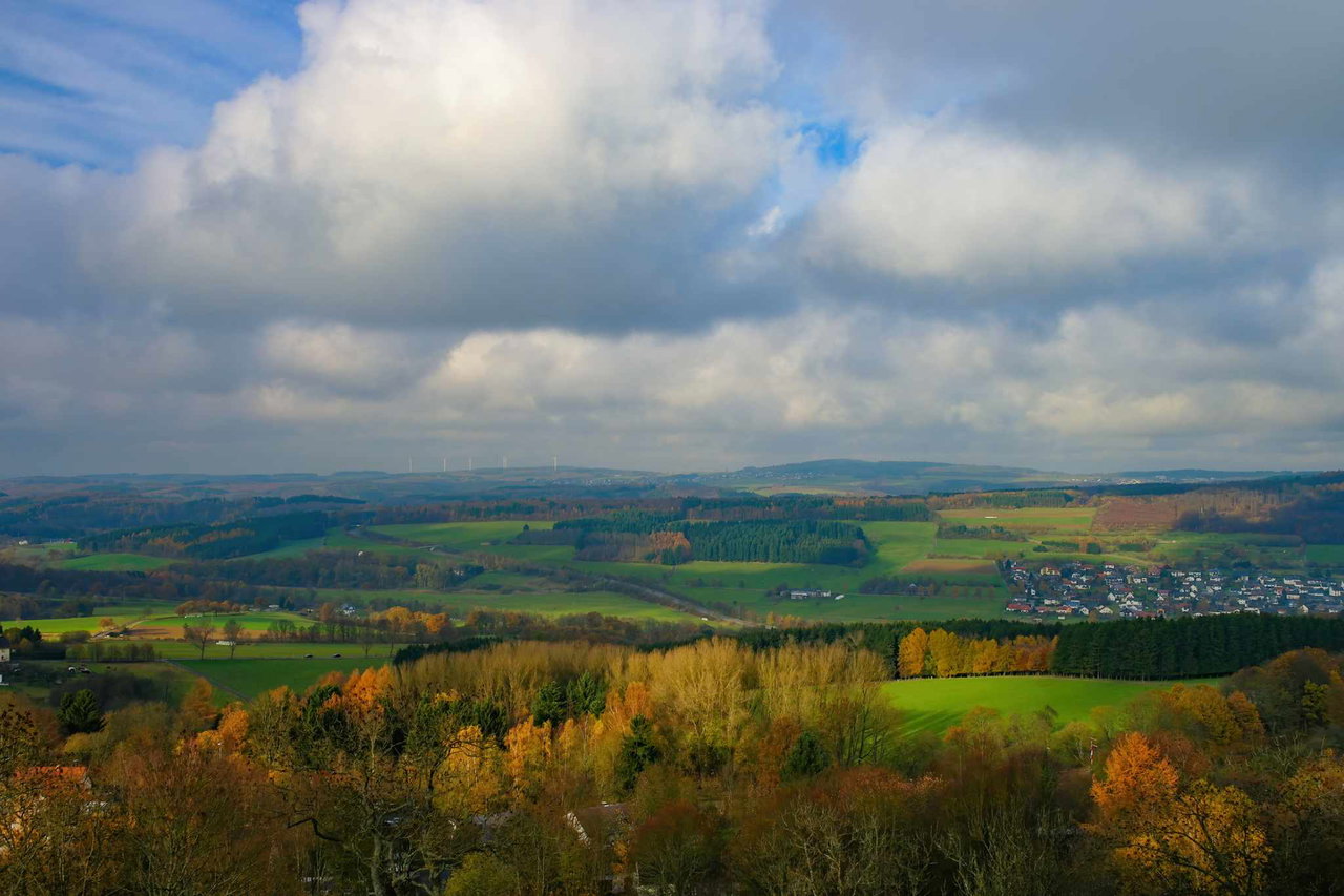 Camping im Westerwald Hügellandschaft