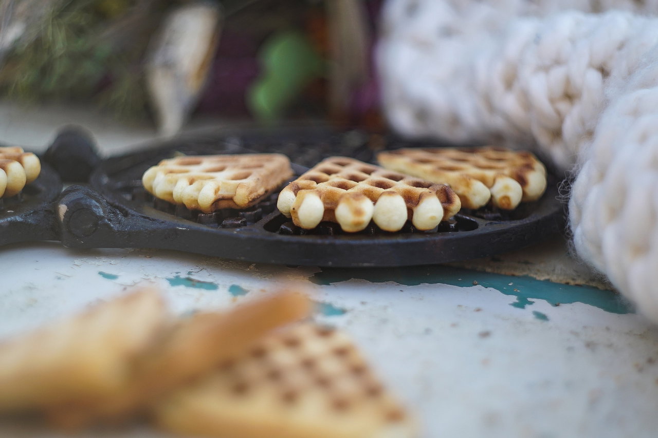Waffeleisen für Camping und Lagerfeuer
