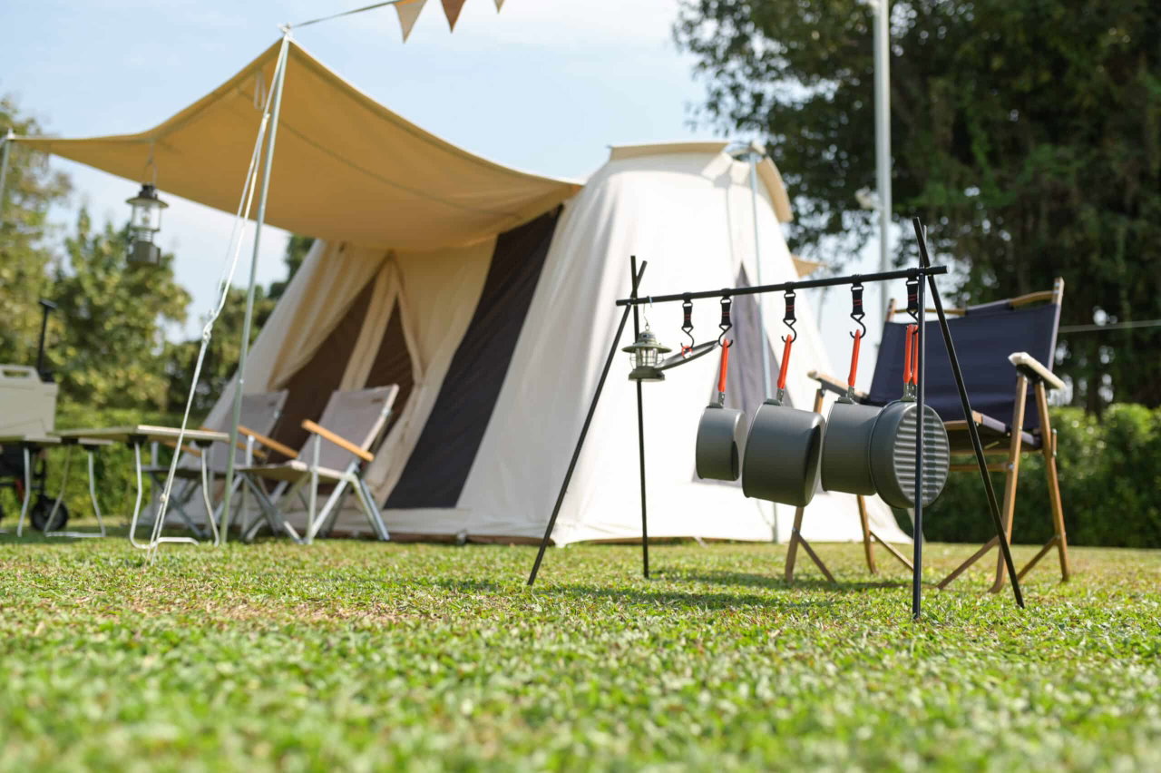 Campingausrüstung Topf Lampe Zelt