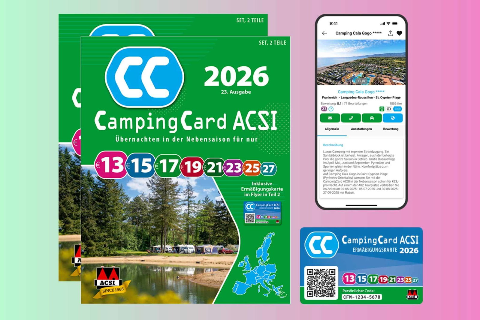ACSI CampingCard 2026 - kräftig sparen in der Nebensaison