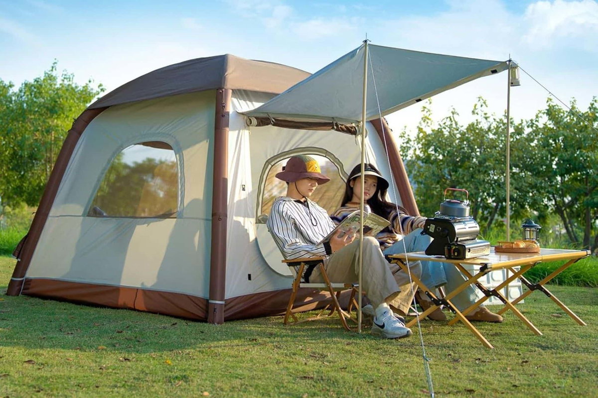 lightweight camping tarp GEERTOP with Bug Net Lightweight Compactable Landing Systems | Collins Hinge Type:Red