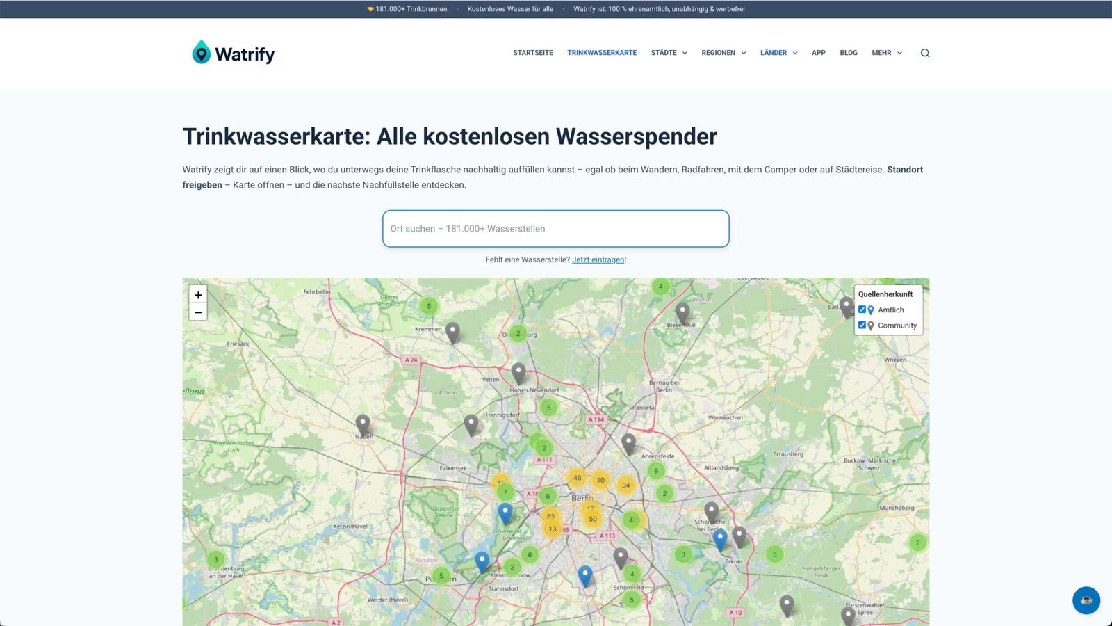 Camper aufgepasst: Mit dieser App findest du immer gratis Trinkwasser – über 180.000 Spots in Europa!