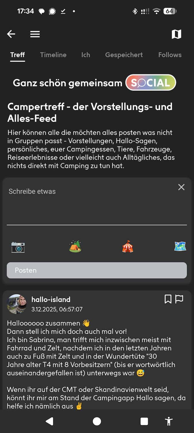 Camping App Social