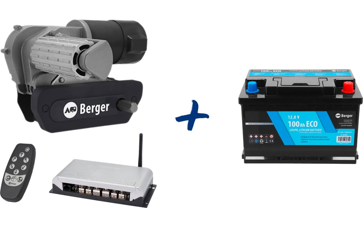 Berger Titanium 2.0 Rangierhilfe (halbautomatisch) + LiFePO4 Lithium Batterie Eco im Set